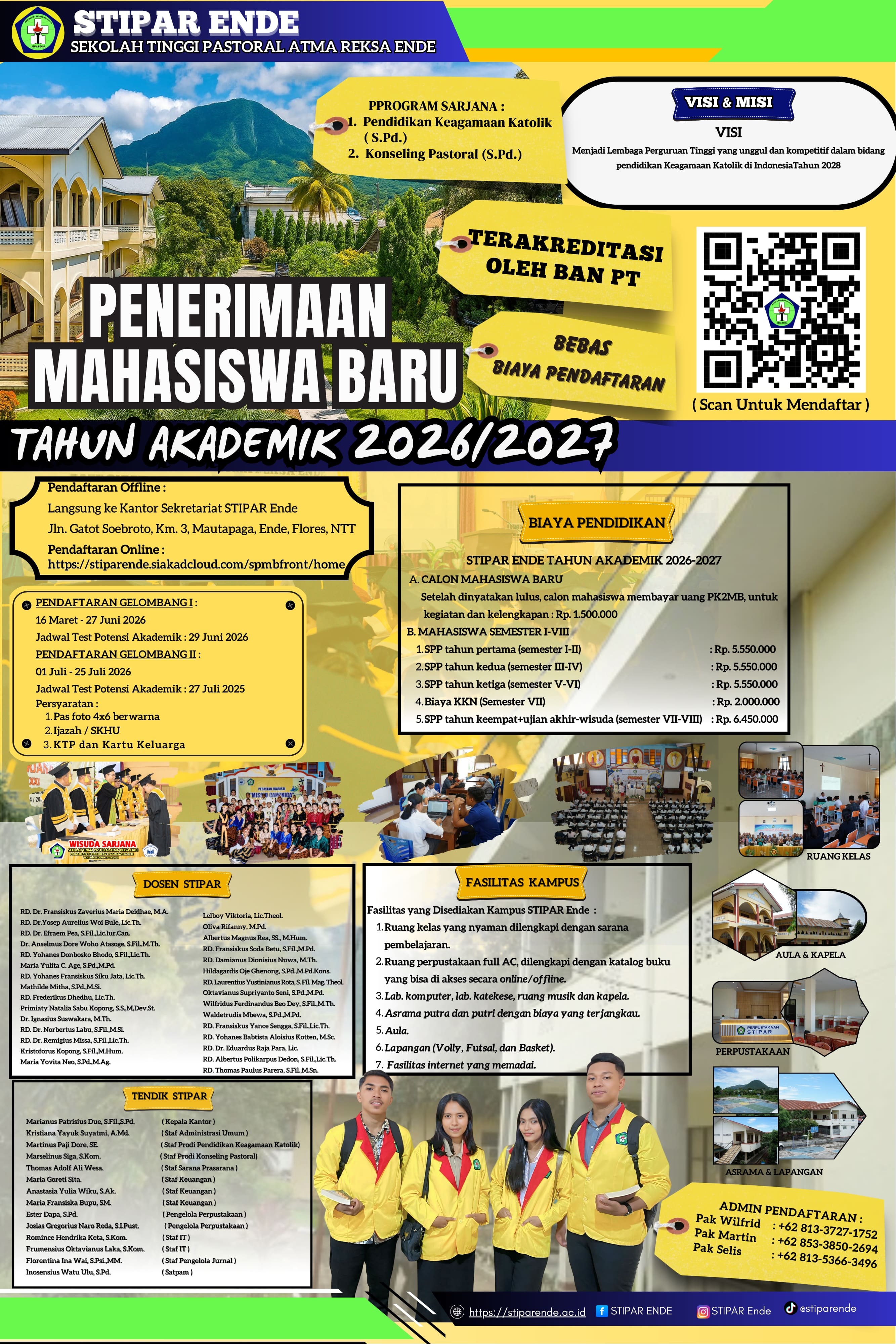 PENERIMAAN MAHASISWA BARU TAHUN AJARAN 2026/2027 STIPAR ENDE